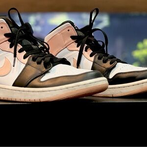 Jordan Black and Pink High-Top Sneakers